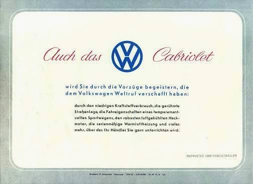 VW - 1949 - Cabriolet 2 Sitzer - CDH 65 2197/20.000 10.49 - Repro - [1312]-3