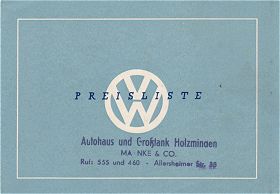 VW - 1950 - VW Preisliste -  1.5.1950 - [1329]-1