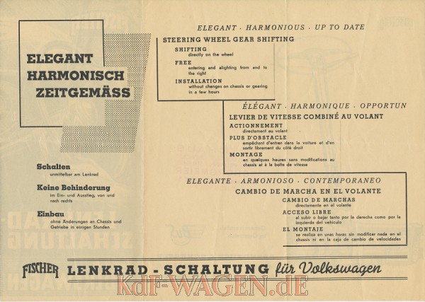 VW - 1952 - Fischer Lenkradschaltung für Volkswagen - 55 000 11.52 - [2338]-3