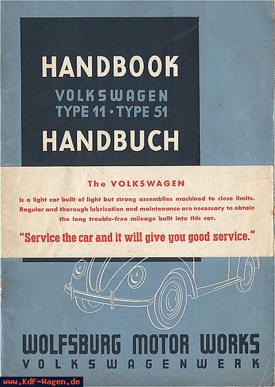 VW - 1946 - Handbook - Volkswagen Type 11 - Type 51 - Handbuch - [5531]-1