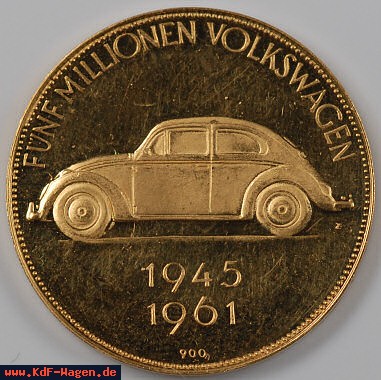 VW - 1961 - 5 Millionen Volkswagen - 2,5cm, 11gr - [6354]-1