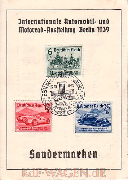 VW - 1939 - Internationale Automobil und Motorrad Ausstellung Berlin 1939. Sondermarken - IAA 1939 DR 686 688 - [6614]-1