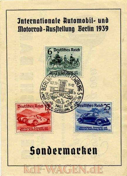 VW - 1939 - Internationale Automobil und Motorrad Ausstellung Berlin 1939. Sondermarken - IAA 1939 DR 686 688 - [6614]-3