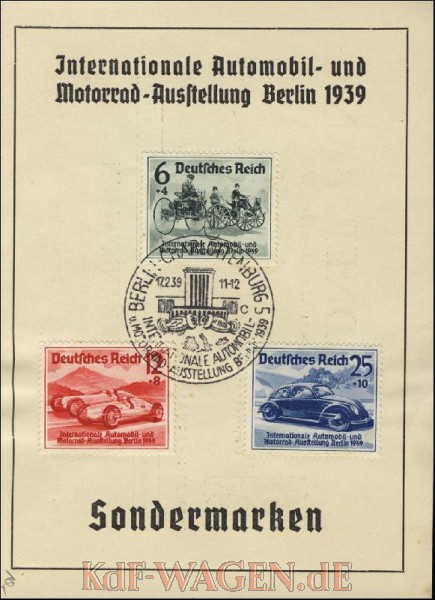 VW - 1939 - Internationale Automobil und Motorrad Ausstellung Berlin 1939. Sondermarken - IAA 1939 DR 686 688 - [6614]-4