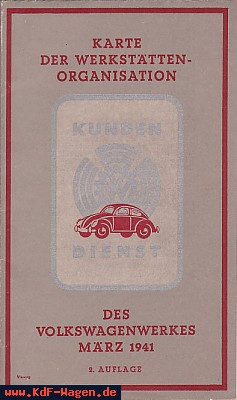 VW - 1941 - Karte der Werkstättenorganisation - März 1941, 2. Auflage - [6707]-1