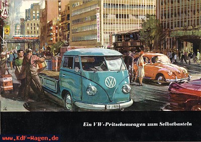 VW - 1958 - Ein VW Pritschenwagen zum Selbstbasteln - w 7/176 8.58 - [6839]-1
