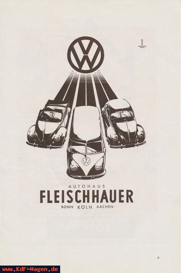VW - 1950 - Fleischhauer. Bonn - Köln - Aachen - van Husen Grafik - [7842]-1