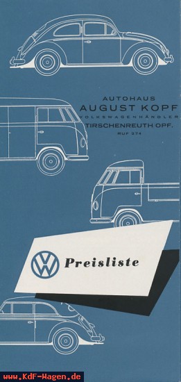 VW - 1954 - VW Preisliste. Stand 10.3.1954 -  8-54 Prsl 255d-100 - [8106]-1