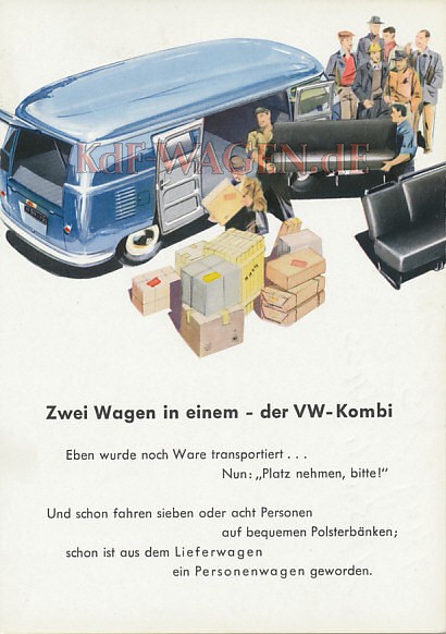 VW - 1956 - Zwei Wagen in einem - der VW-Kombi - w 6/14 - [8149]-1