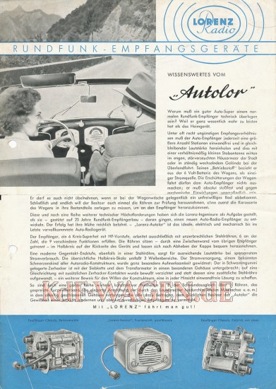 VW - 1951 - Lorenz Radio Autolor - [8312]-1