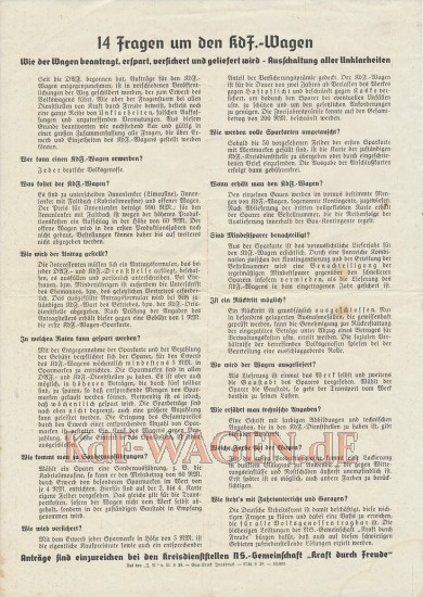VW - 1939 - 14 Fragen um den KdF-Wagen - 2736 9.38 - [8330]-1