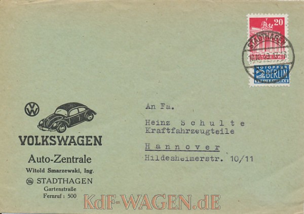VW - 1949 - Umschlag von Volkswagen - [8384]-1
