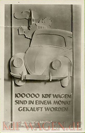 VW - 1938 - Gesundes Leben - Frohes Schaffen, Berlin 1938. 100000 KdF-Wagen sind in einem Monat verkauft worden. - [9309]-1