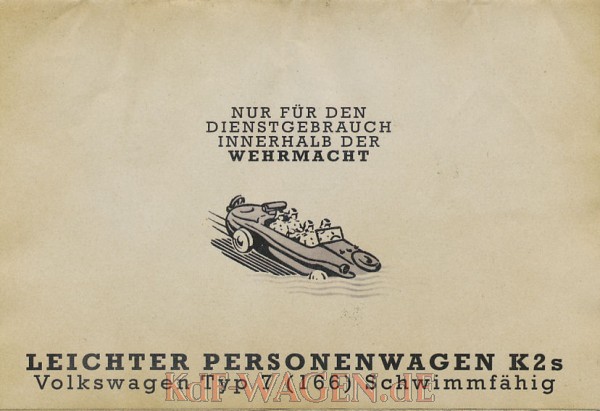 VW - 1942 - Leichter Personenkraftwagen K2s Volkswagen Typ 7 (166) Schwimmfähig - repro / fantasyitem? - [9364]-1