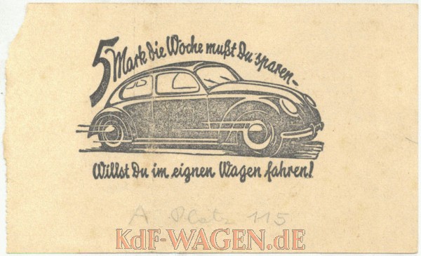 VW - 1939 - Eintrittskarte mit KdF-Wagen Werbung - [9740]-1