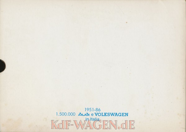 VW - 1986 - 1951-86 1.500.000 Audi e Volkswagen in Italia - [9870]-1